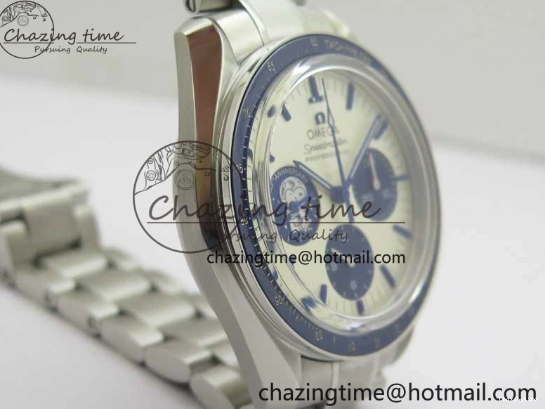 0211 Speedmaster SS Snoopy Apollo OMF Best Edition White Dial on SS Bracelet Venus EasyCare 7877